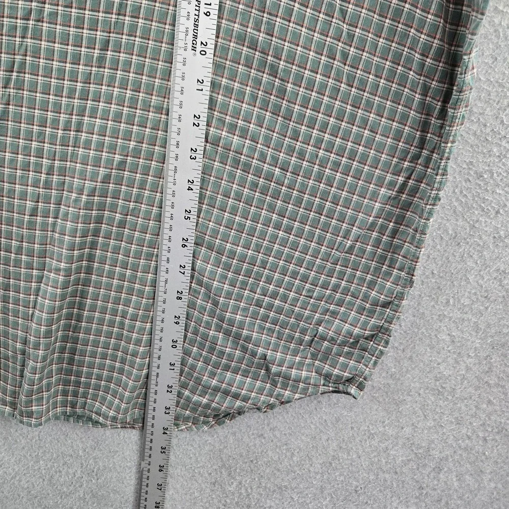 Ralph Lauren Men Button Up Shirt 4XB Green Pony Embroidery Plaid Flannel